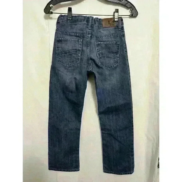 Lee Dungarees Jeans Boys Sz 10 Reg Adjustable Waist Straight Leg Dk Denim A0011 - Picture 4 of 8